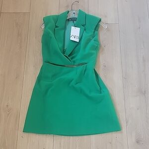 Zara Green Sleeveless Dress